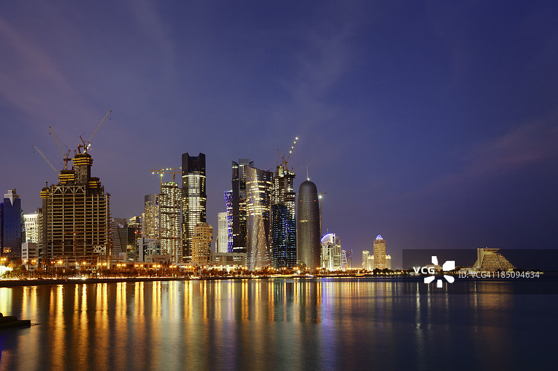 多哈夜景图片素材
