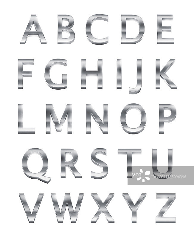 镀铬金属字母图片素材