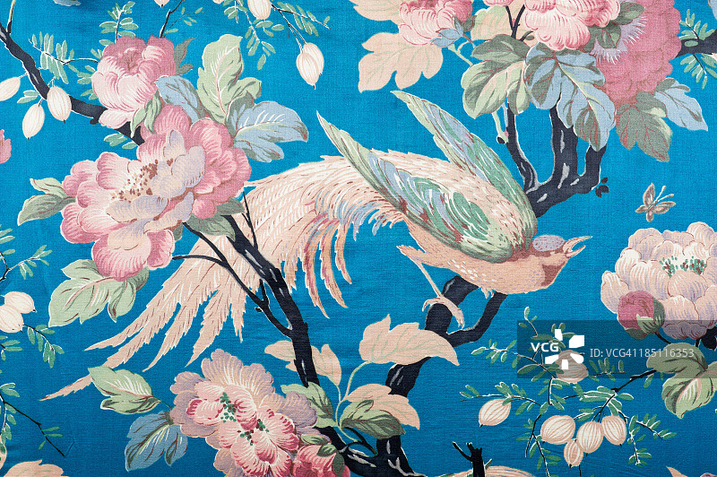 古董花卉面料特写 88281-210-508图片素材