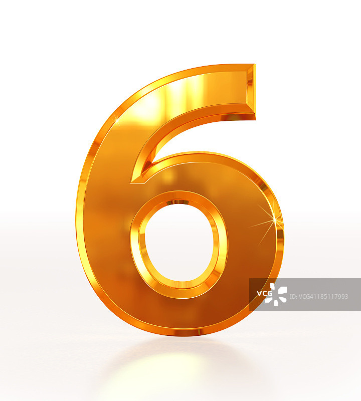 金色数字6图片素材