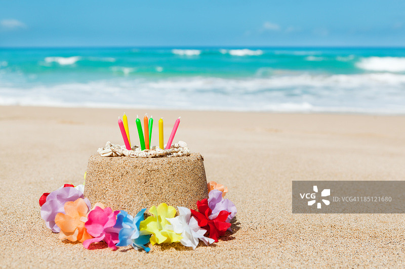 热带天堂海滩度假生日礼物图片素材