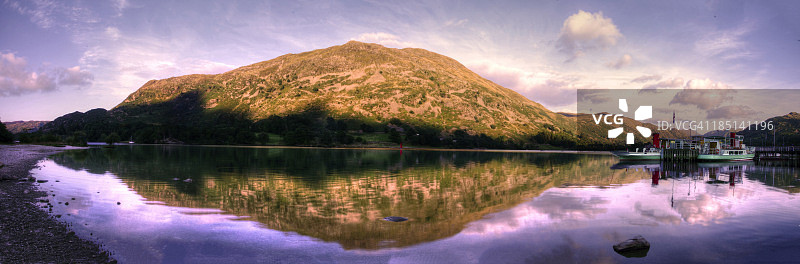 厄尔斯沃特湖全景倒影图片素材