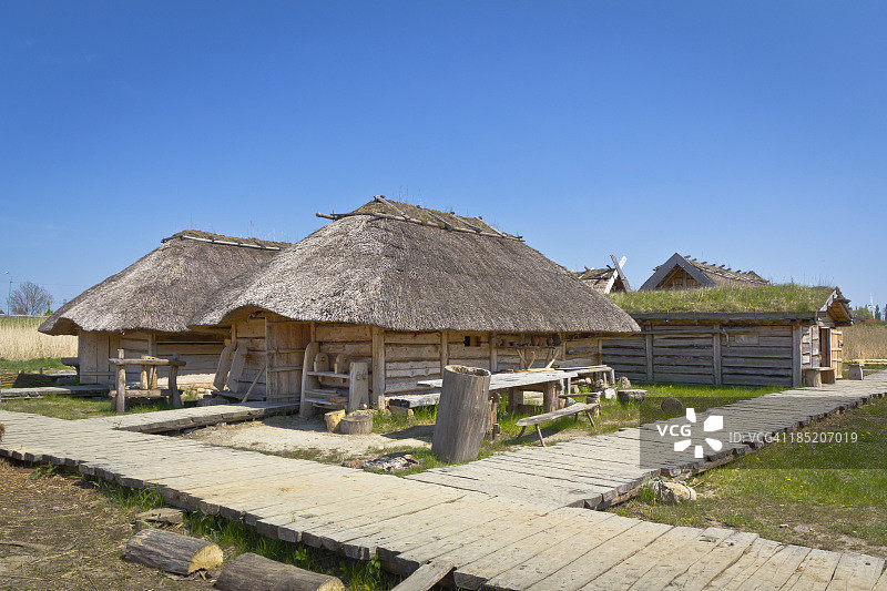 波兰沃林的中世纪斯拉夫人和维京人定居点图片素材