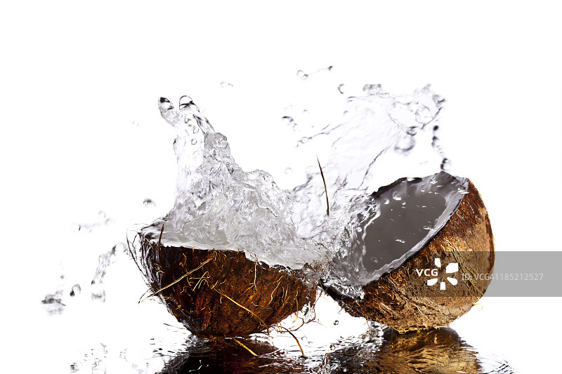 椰子飞溅图片素材