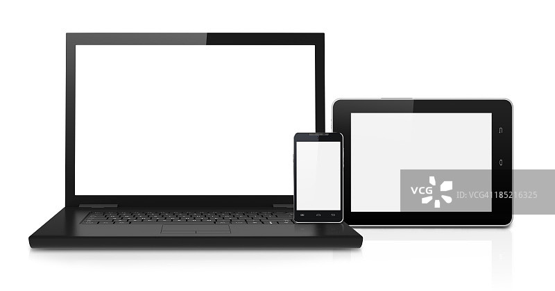 笔记本电脑、平板电脑和智能手机图片素材
