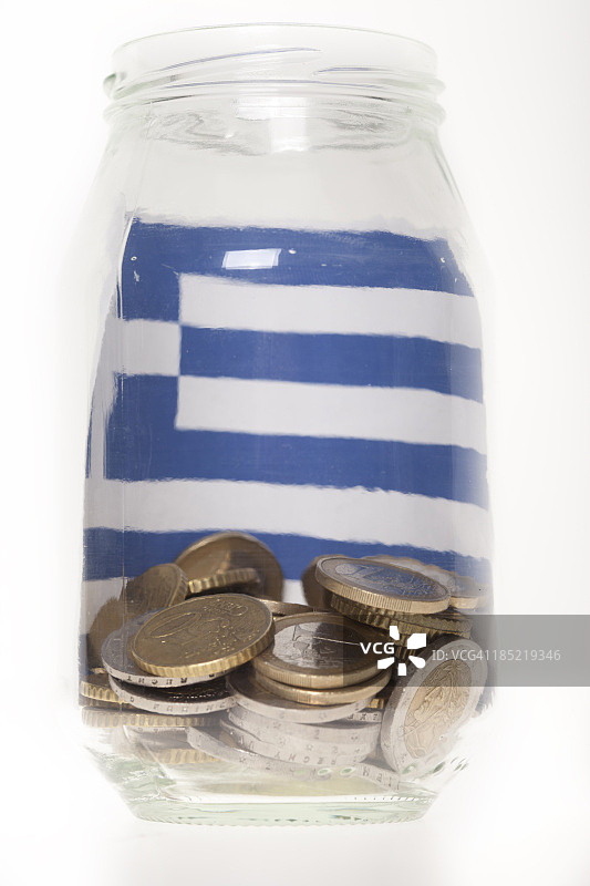 欧洲金融危机，希腊退出欧元区概念图片素材