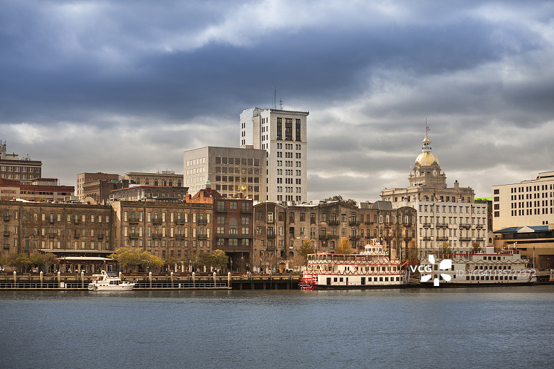 佐治亚州萨凡纳的海滨天际线图片素材