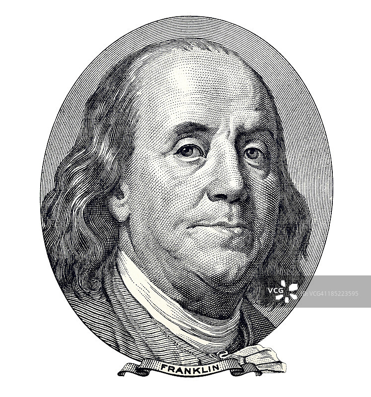 本杰明·富兰克林肖像图片素材