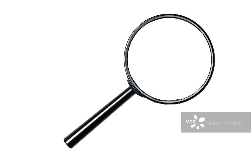 白色背景上的镂空放大镜图片素材