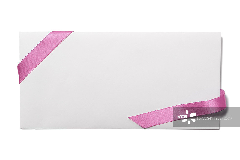 带粉色丝带的信封图片素材