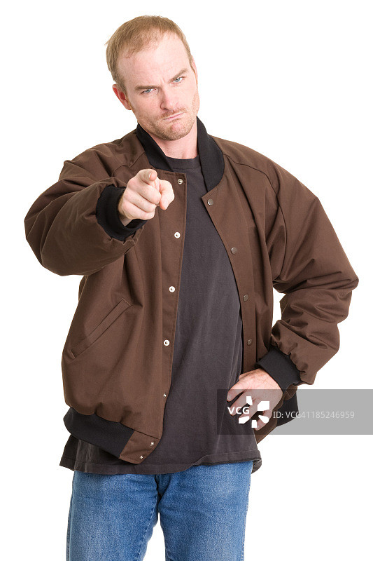 强硬的男人指向镜头图片素材