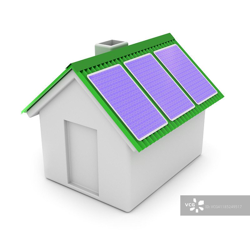 带太阳能电池板的房屋图片素材