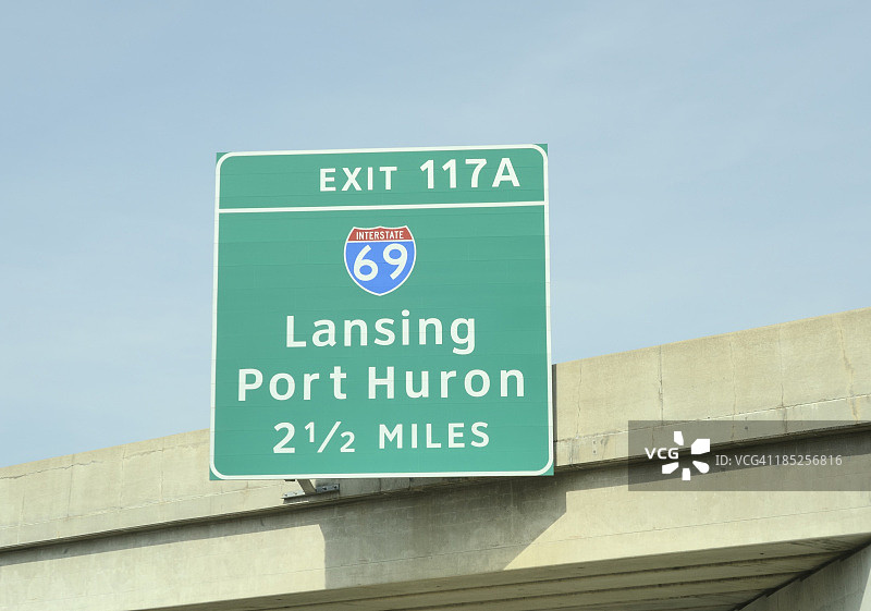 密歇根州高速公路指示牌图片素材