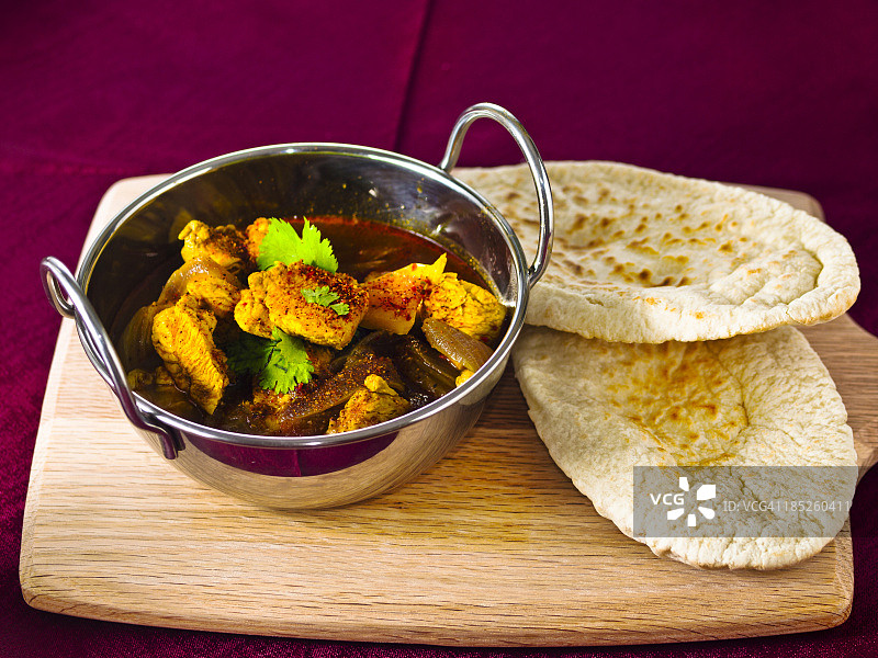 印度风味咖喱鸡块图片素材