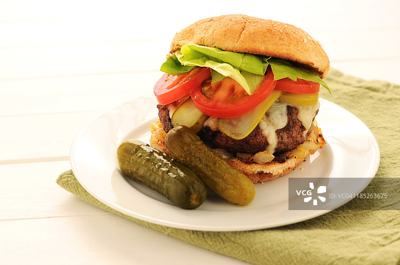 看起来很逼真的美味汉堡图片素材
