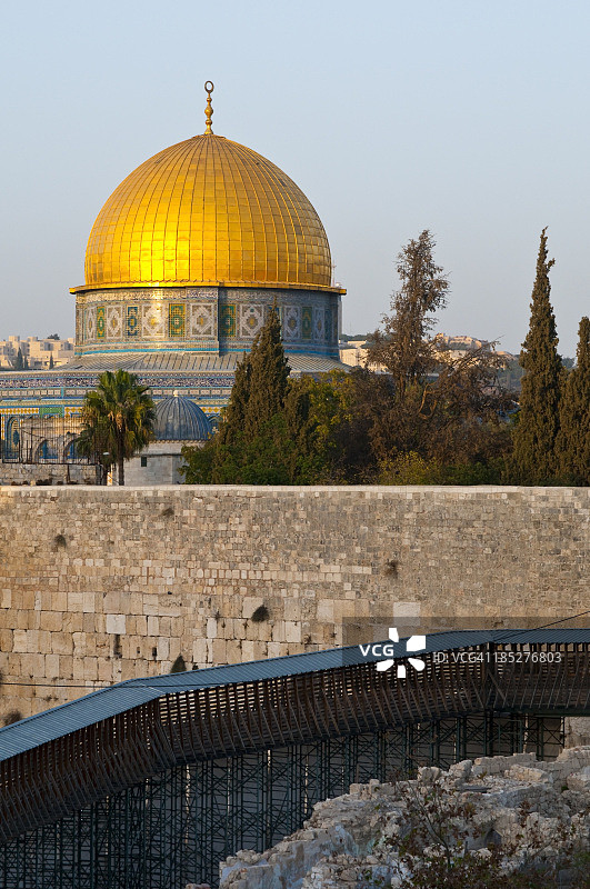 耶路撒冷圆顶清真寺与西墙图片素材