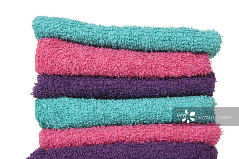 彩色折叠的清洁布堆图片素材