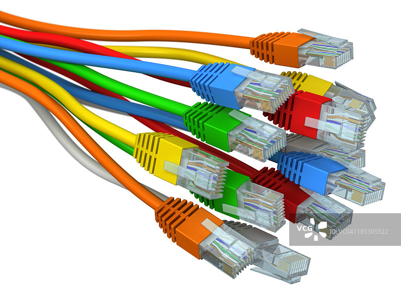 彩色局域网连接器图片素材