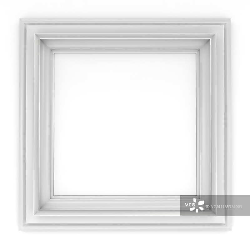 3D白色古典边框图片素材