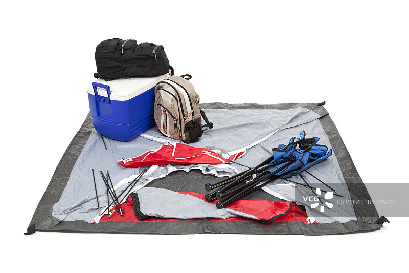 隔离的露营装备图片素材