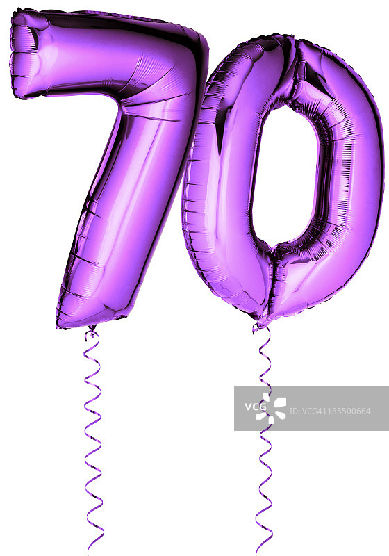 数字70形状的粉色气球图片素材