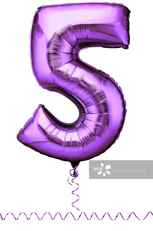 数字5形状的粉色气球图片素材