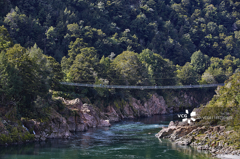 布勒峡谷秋千桥，尼尔森图片素材