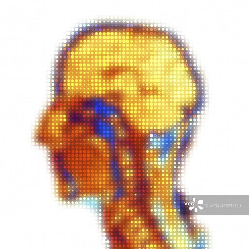 人头MRI点阵图图片素材