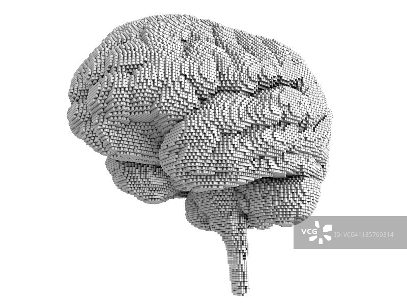 像素化大脑艺术作品图片素材