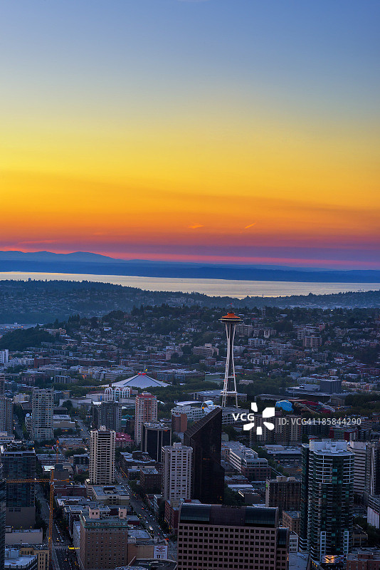 西雅图彩虹日落图片素材