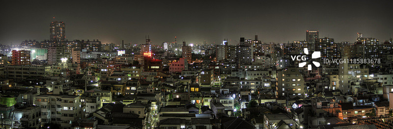 东京东北部夜景天际线图片素材