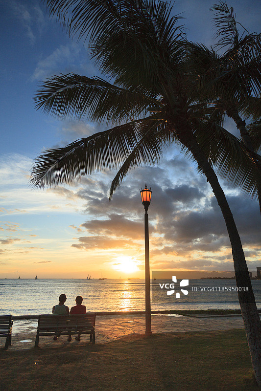 夏威夷瓦胡岛檀香山威基基海滩图片素材