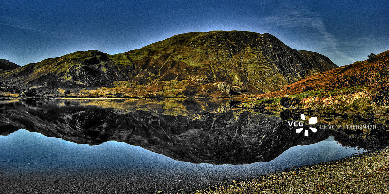 Crummock Water倒影图片素材