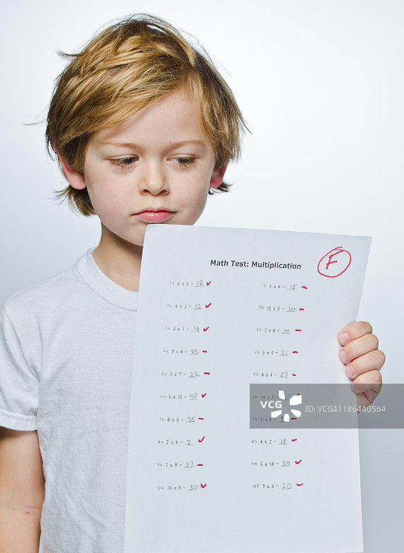 成绩不好的悲伤学生图片素材