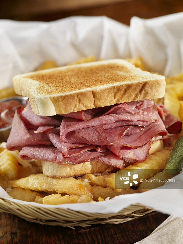 腌牛肉三明治图片素材