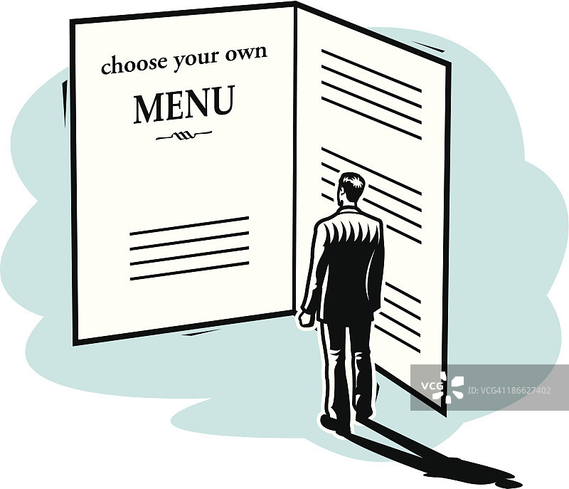 男人看菜单图片素材