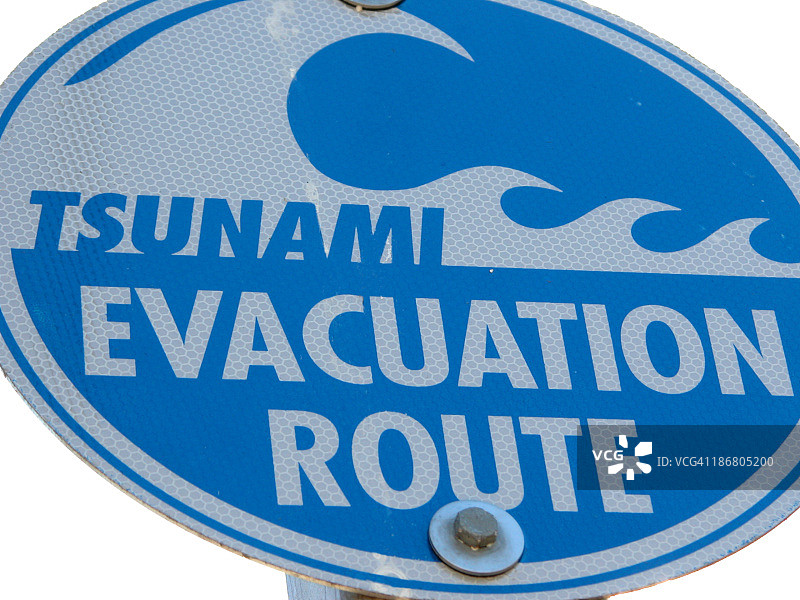 海啸路标图片素材