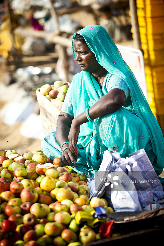 印度女商贩图片素材