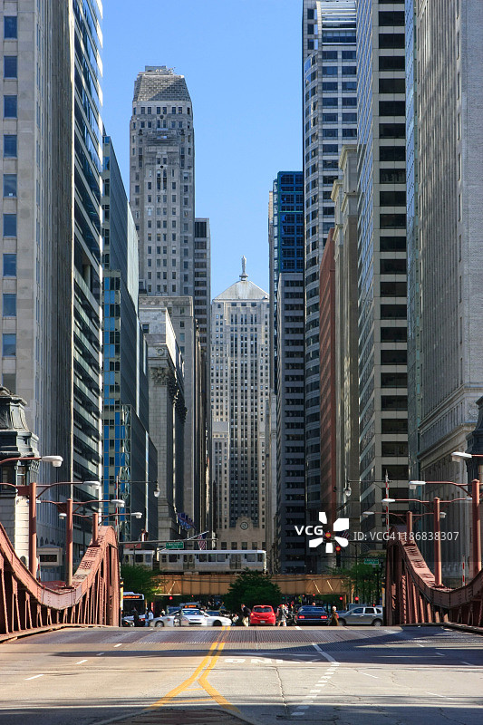 芝加哥拉萨尔大街和交易所图片素材