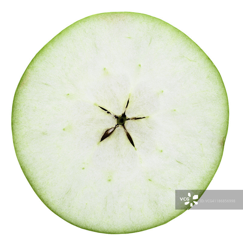 半个绿苹果图片素材