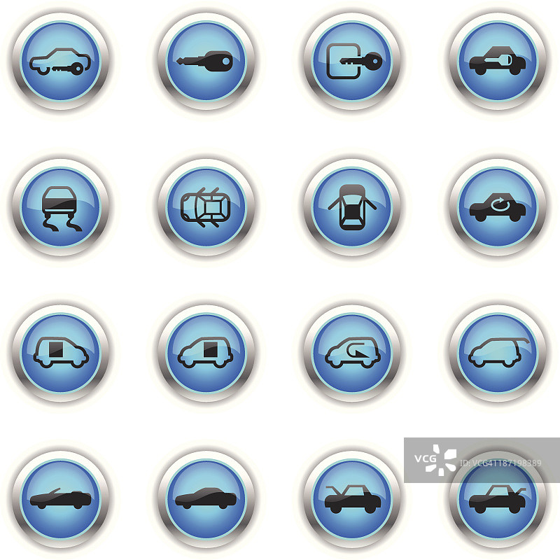 蓝色图标-汽车控制指示器图片素材