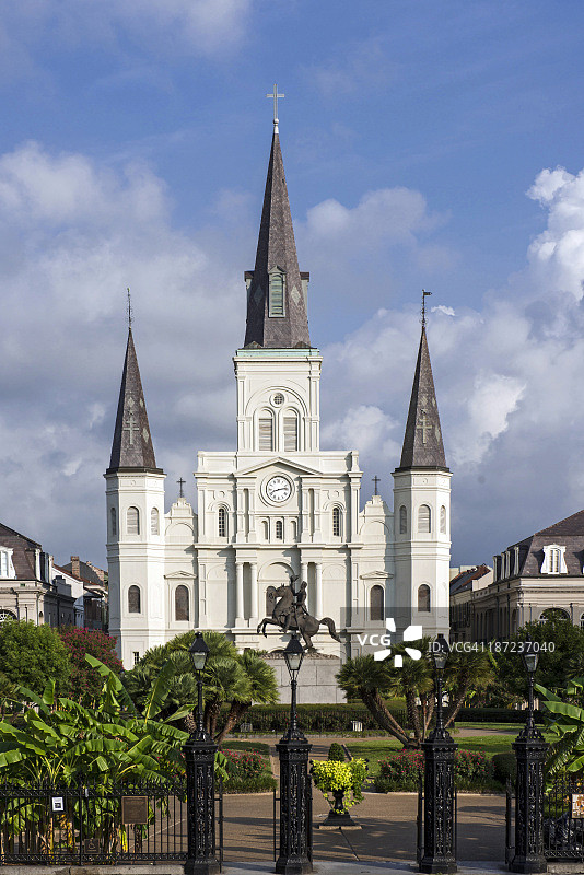 杰克逊广场的路易斯圣大教堂图片素材