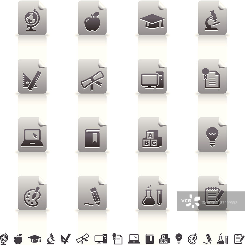 教育图标贴纸套装图片素材