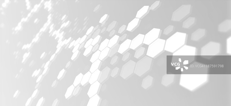 灰色背景上连接成类似分子的六边形图片素材