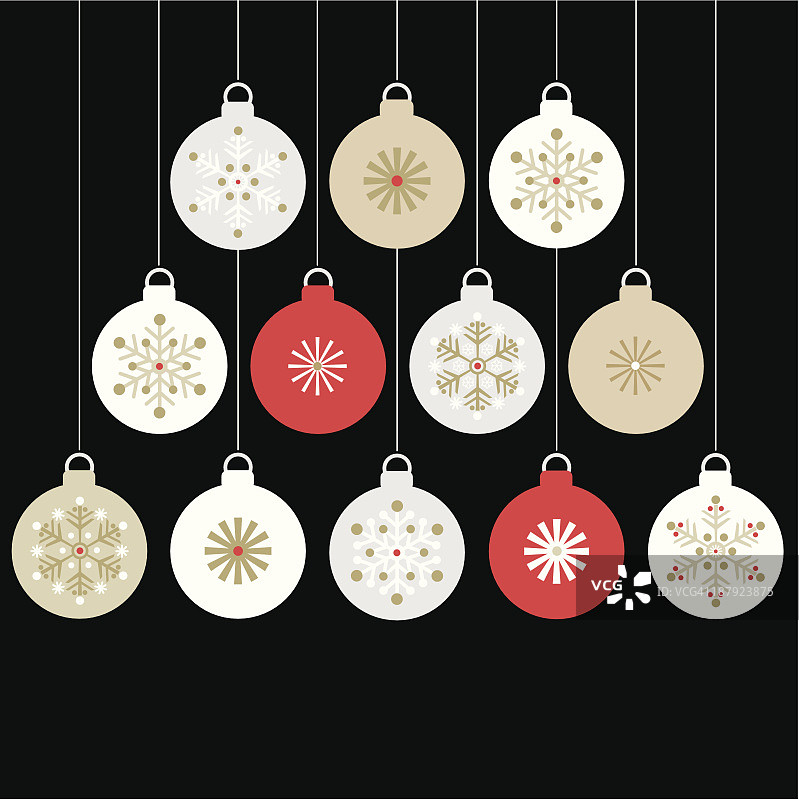 十二个悬挂的圣诞球图片素材