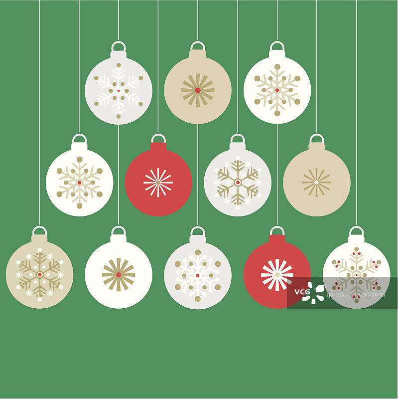 十二个悬挂的圣诞球图片素材