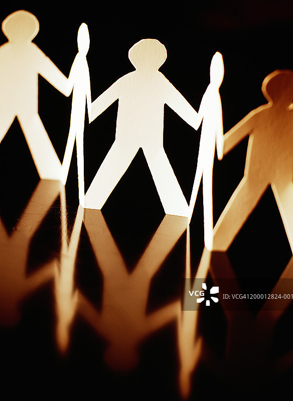 纸链小人图片素材