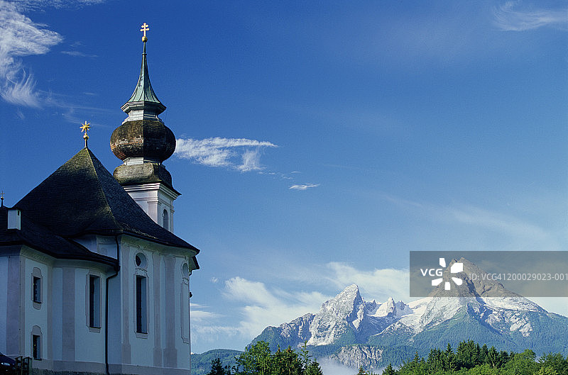 德国巴伐利亚州贝希特斯加登的玛利亚格尔恩教堂图片素材