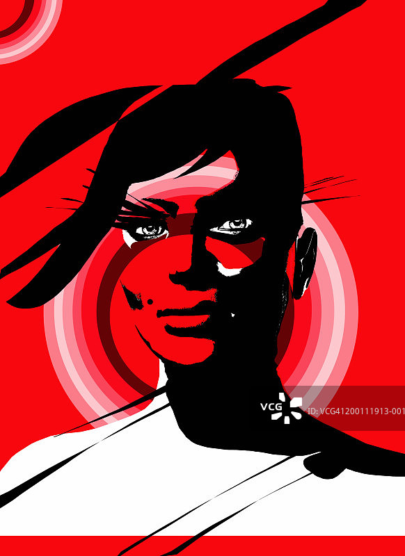 有美人痣的女人肖像图片素材