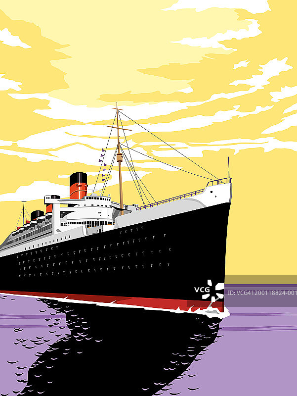 航行中的邮轮图片素材